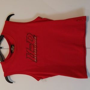 Harley-Davidson Women's Red Sleeveless T-shirt Size Medium